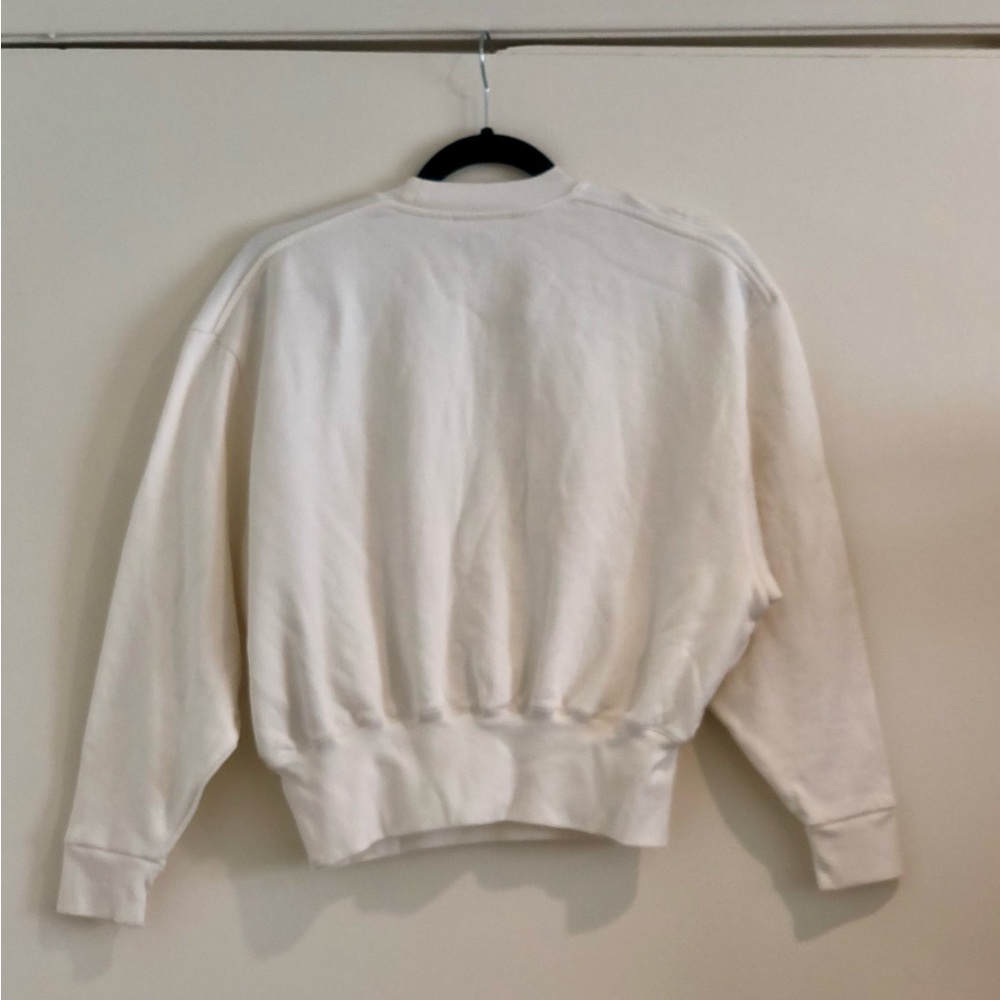 A.W.A.K.E. Mode Sweatshirt Pullover White Cream Cut Out Avant Garde Small XS - Picture 4 of 5